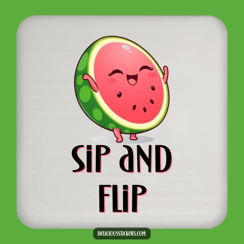 Funny Winking Watermelon Handstand Coaster - Protect Surfaces with Summer Flair!