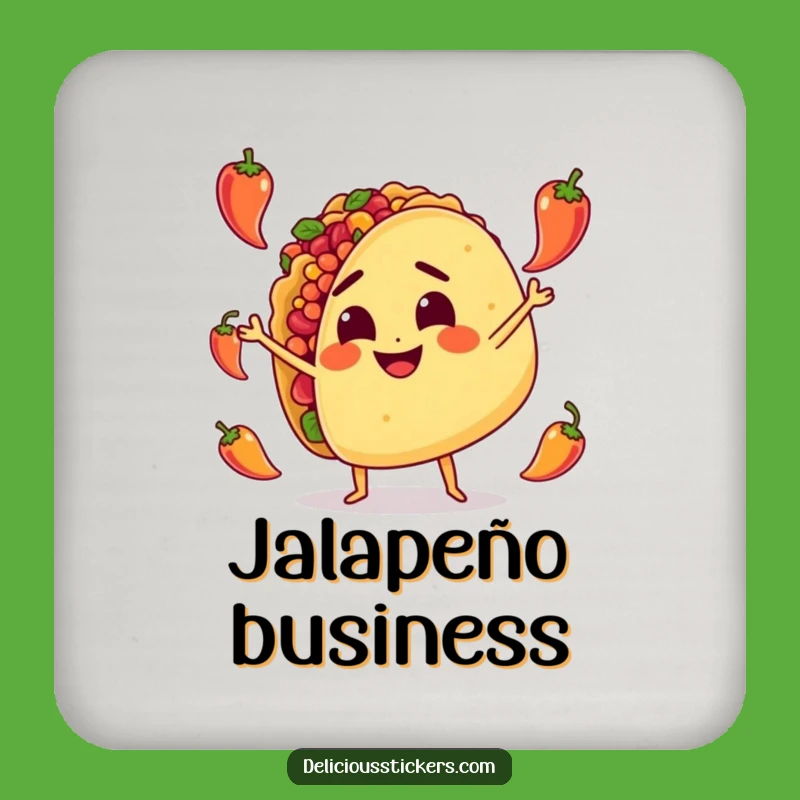 Funny Taco Juggling Coaster: Protective Spicy Character, Humorous Tabletop Accessory