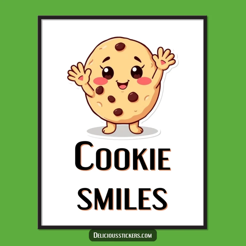 Funny Waving Cookie Poster: Decorate Your Space with Sweet, Hilarious Greetings
