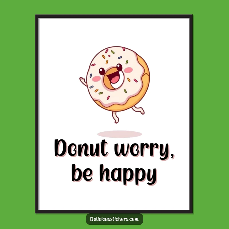 Funny Donut Cartwheel Poster: Add Sweet Cartoon Art to Your Walls