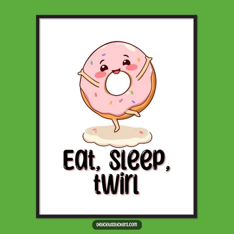 Funny Donut Ballet Poster - Joyful Wall Art for a Sweet Space