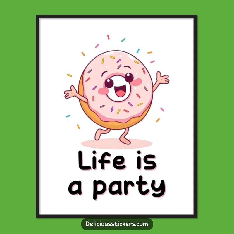 Funny Donut Dancer Poster: Add Sweet Wall Art with This Hilarious Dancing Donut!