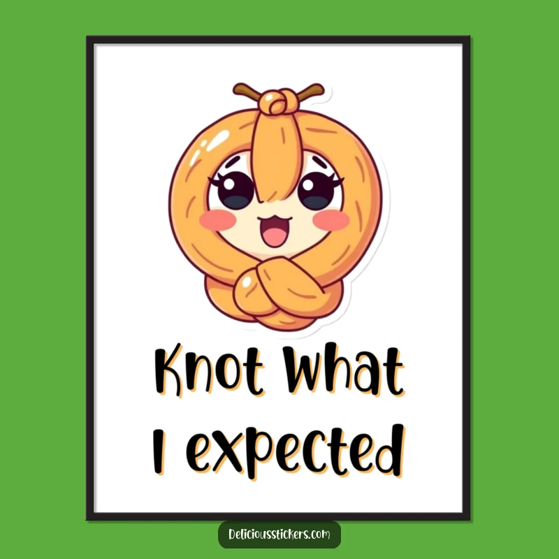 Funny Pretzel Knot Poster - Hilarious Wall Art for Snack Lovers