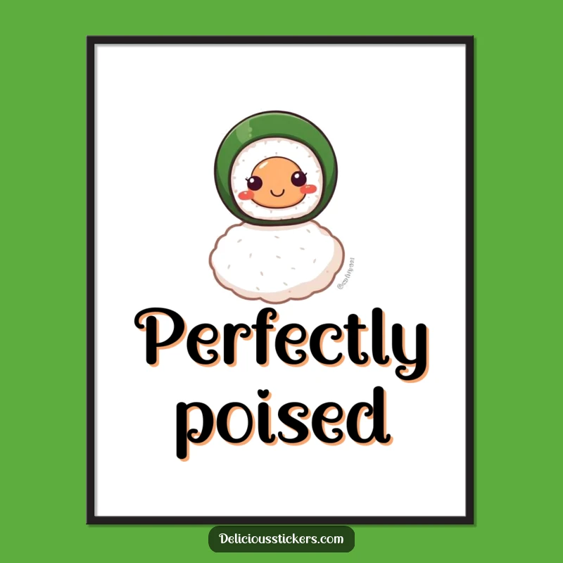 Funny Smiling Sushi Roll Poster: Art That Balances Delicious Humor