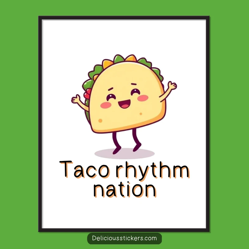 Funny Taco Dance Poster - Joyful Wall Art for a Festive Space