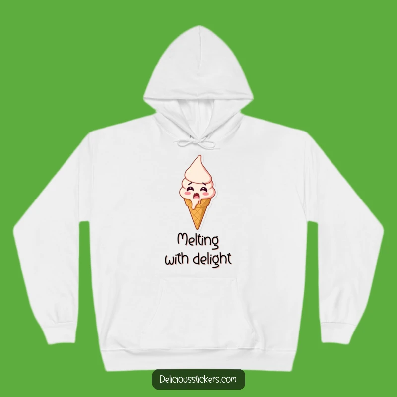 Cozy Funny Shocked Ice Cream Hoodie: Melting with Excitement, Perfect Gift