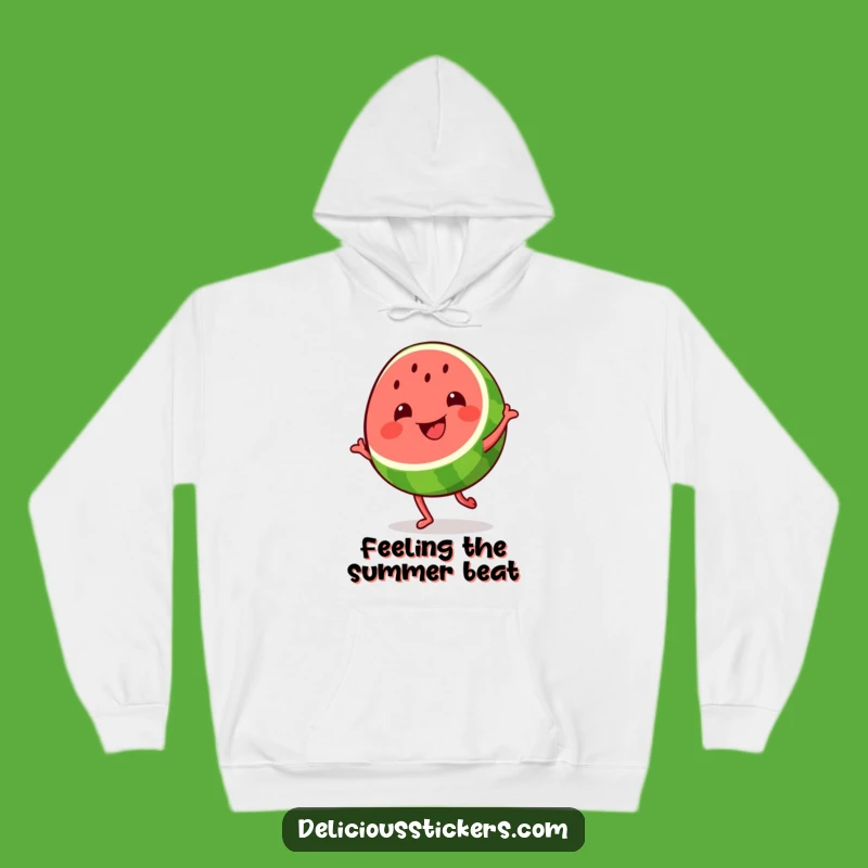 Cozy Funny Watermelon Dance Hoodie: Grinning Fruit Warmth, Perfect Gift