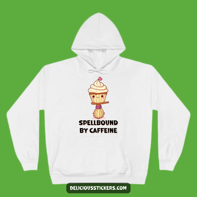 Funny Cupcake Broom Balance Hoodie - Cozy Whimsical Baking Gift