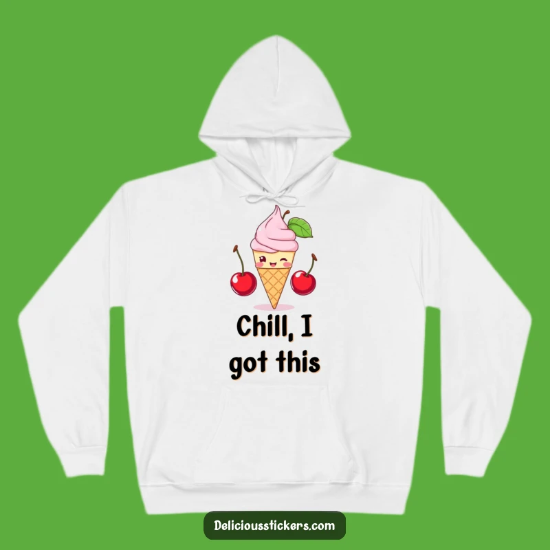 Funny Ice Cream Cone Hoodie - Cozy Cherry Balance Sweatshirt for Fans