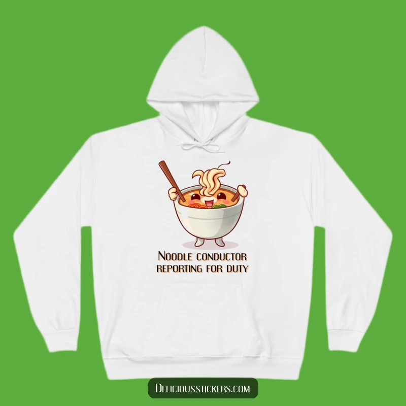 Funny Ramen Bowl Chopstick Baton Hoodie - Cozy & Hilarious Foodie Gift!