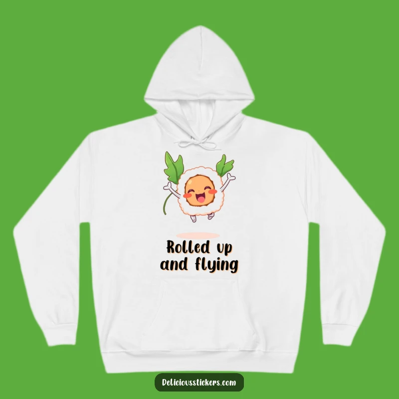 Funny Sushi Flyer Hoodie: Cozy Up with This Hilarious and Joyful Flying Food Apparel!