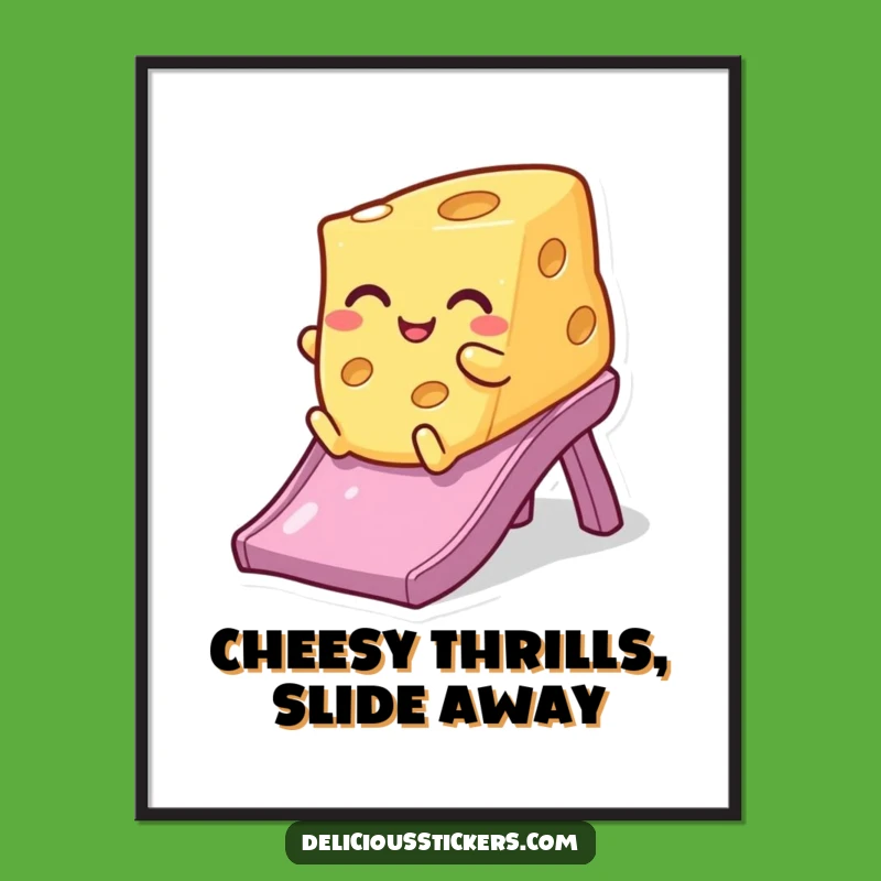 Free Printable Cheese Wall Art - Winking & Sliding Downloadable Decor!