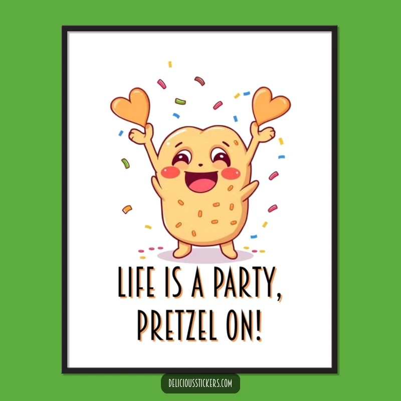 Free Printable Wall Art: Cheesy Pretzel Grin Party Downloadable Art