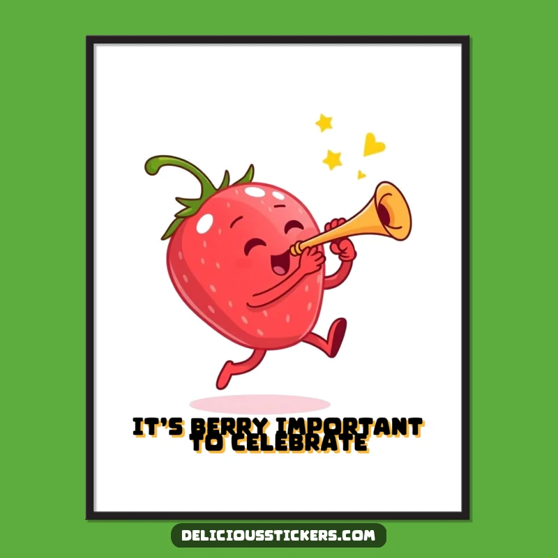 Funny Free Printable Strawberry Art: Whimsical Downloadable Decor for a Cheerful Space