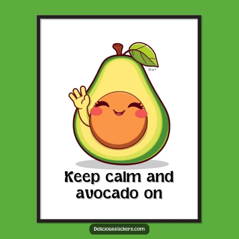 Free Printable Wall Art: Winking Avocado Character, Adding Quirky Charm to Your Space