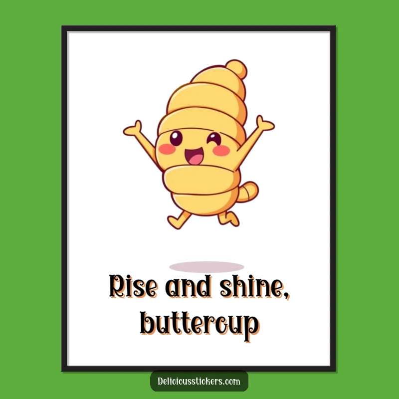 Free Printable Croissant Art: Funny Downloadable Kitchen Decor Gift