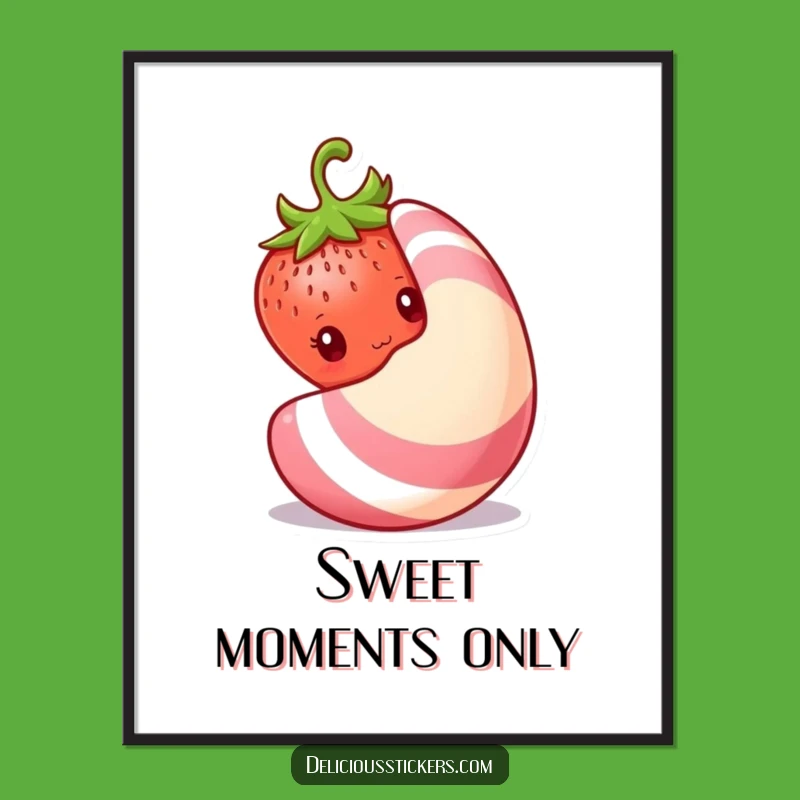 Free Printable Wall Art: Shy Strawberry & Candy Decor - Cute Downloadable