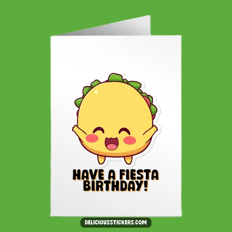 Free Printable Birthday Card: Cheering Taco - Downloadable Fun Fiesta!