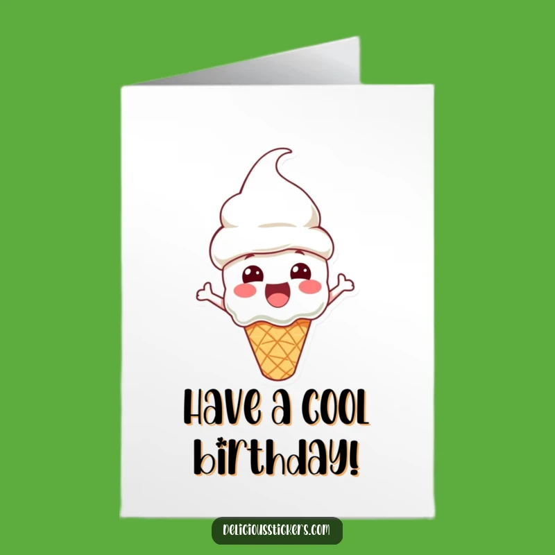 Free Printable Birthday Card: Excited Ice Cream, Cone Hat Fun, Funny Downloadable Gift