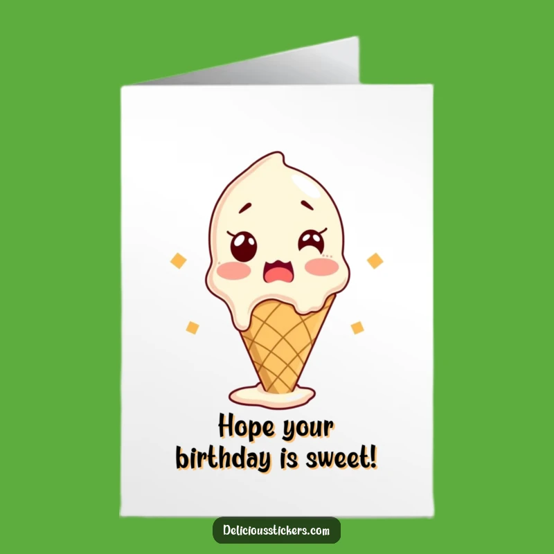 Free Printable Birthday Card: Excited Ice Cream Shock Funny Downloadable Gift