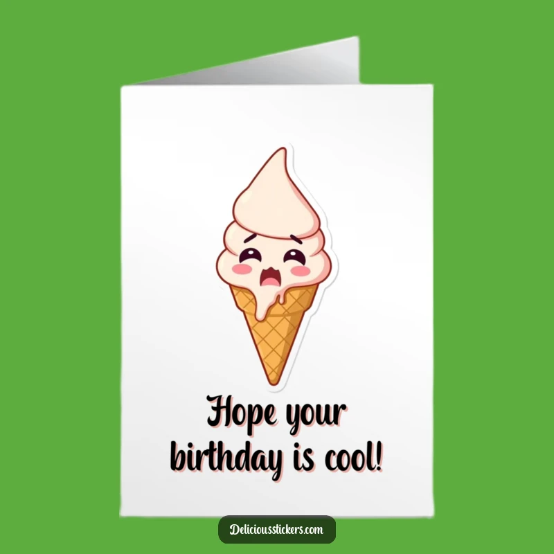 Free Printable Birthday Card: Shocked Ice Cream Cone - Hilarious Downloadable Gift