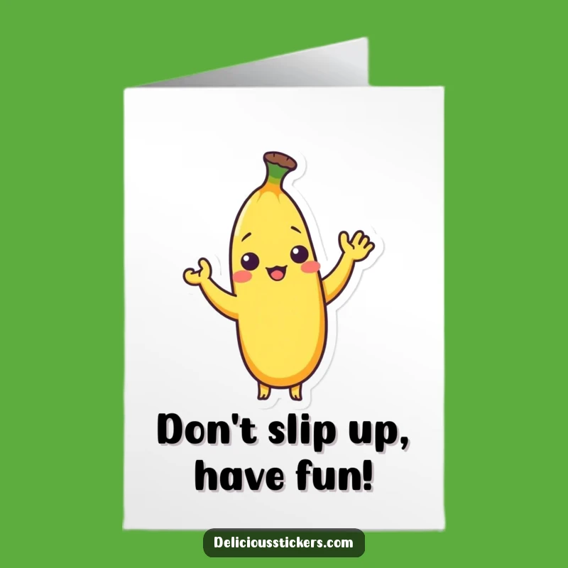 Funny Free Printable Shy Banana Birthday Card: A Silly Wave for Your Special Day!