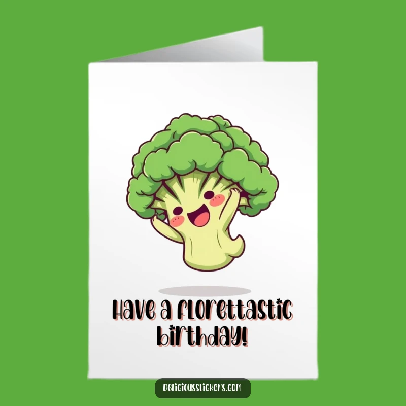 Free Printable Funny Birthday Card: Broccoli Somersault, Active Downloadable Gift