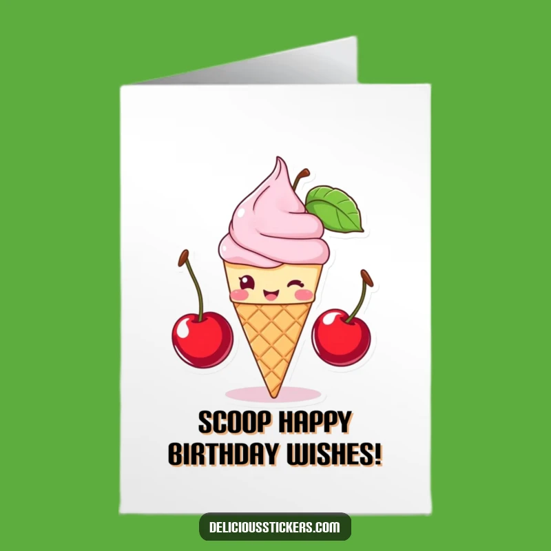 Free Printable Birthday Card: Witty Ice Cream Cone, Fun Celebration, Sweet Gift Download.