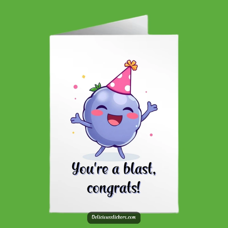 Free Printable Blueberry Congrats Card: Dance Your Way to Success with This Fun Berry!