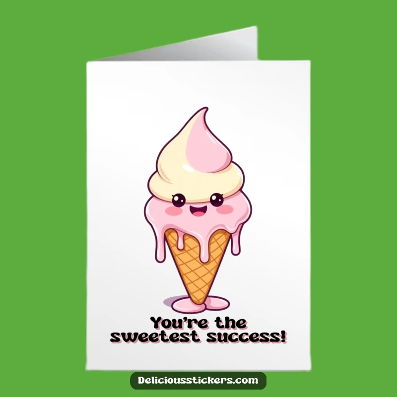 Free Printable Congrats Card: Hilarious Melting Ice Cream, Instant Download