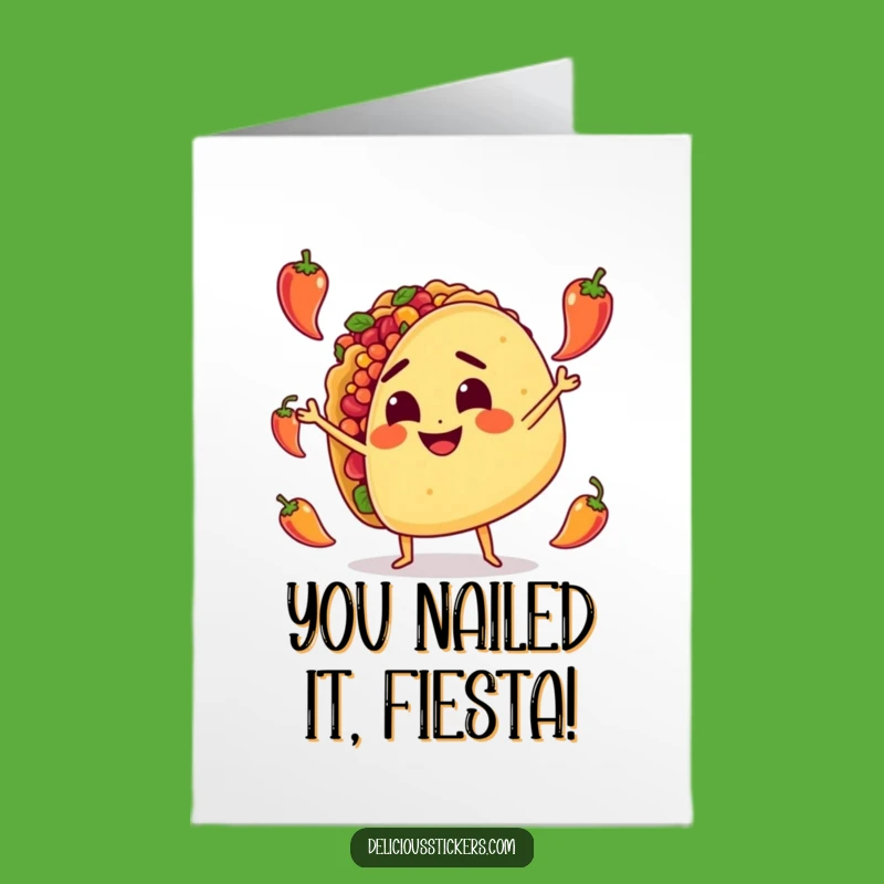 Free Printable Congrats Card: Taco Juggling Peppers! Hilarious Success - Instant Download!