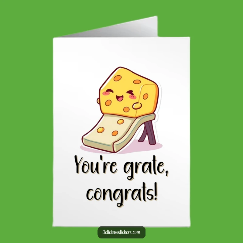 Free Printable Congrats Card: Winking Cheese Slide - Funny Downloadable