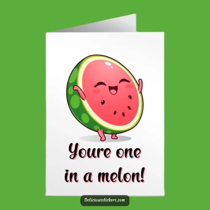 Free Printable Watermelon Congratulations Card: Winking Handstand Fruit Downloadable Greeting