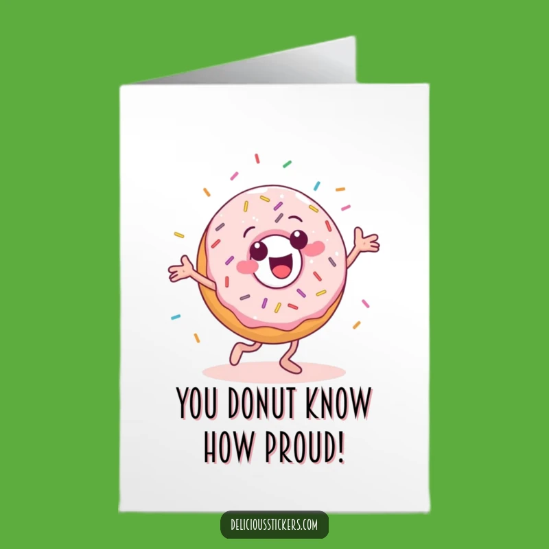 Free Printable Congratulations Card: Dancing Donut Celebrate Printable Greeting