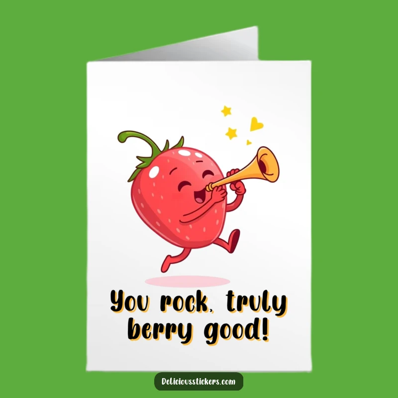 Free Printable Strawberry Congrats Card: Playful Tunes for Your Big Achievement!