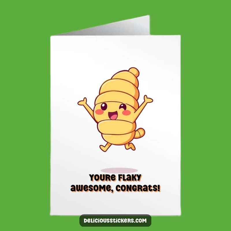 Free Printable Croissant Congrats Card: Funny Downloadable Leap of Success Gift