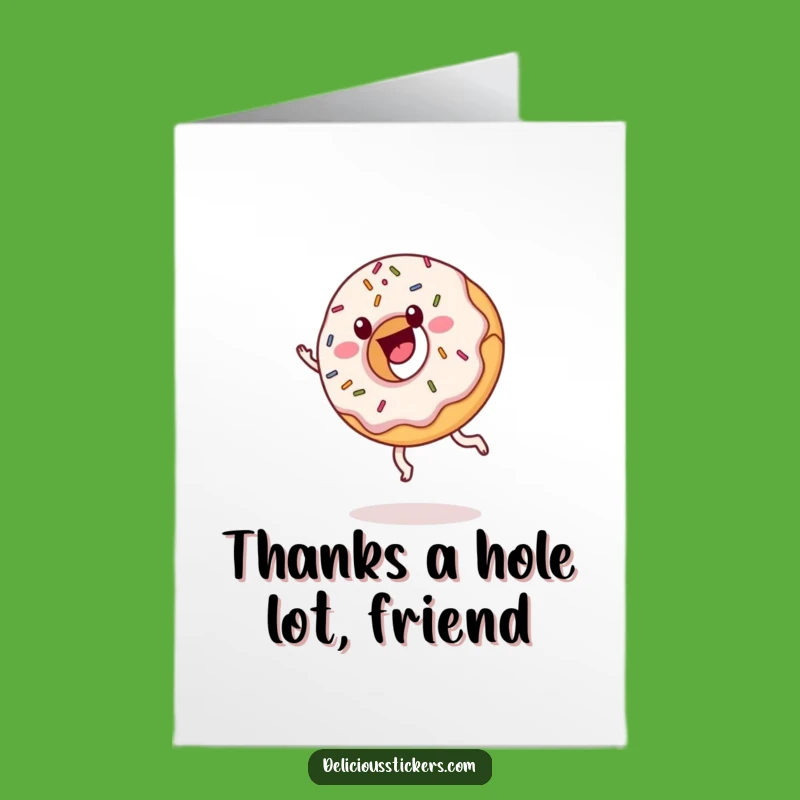 Free Printable Donut Thank You Card: Cartwheeling Sprinkles, Downloadable Funny Gift