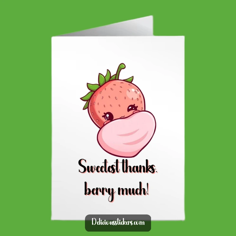 Free Printable Shy Strawberry Thank You Card - Sweet & Funny DIY Gift!