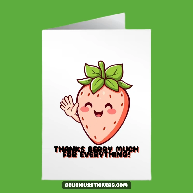 Free Printable Strawberry Thank You Card: Sweet Downloadable Gift for Saying Thanks