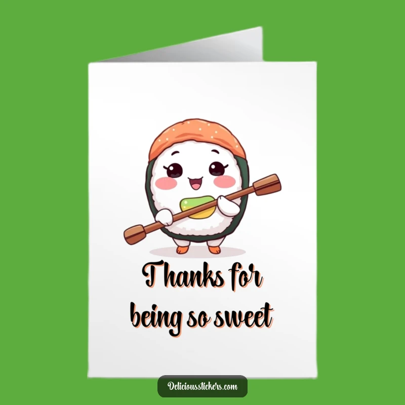 Free Printable Thank You Card: Balanced Sushi for a Thoughtful Downloadable Gift