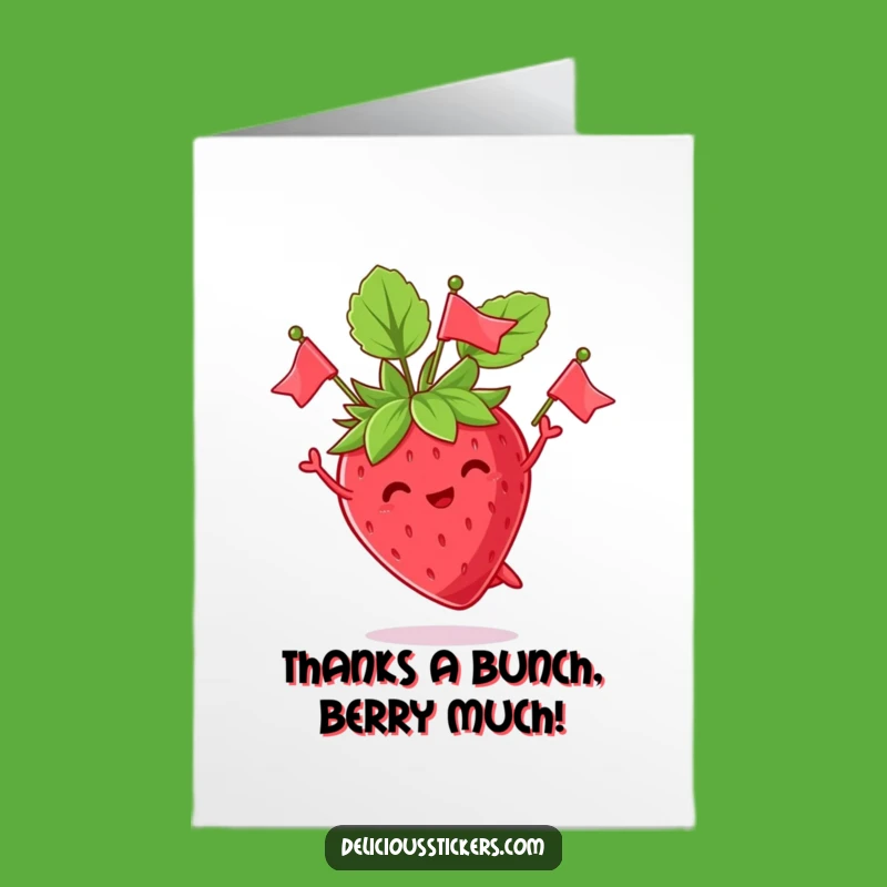 Free Printable Thank You Card: Juggling Strawberry - Downloadable Gratitude with a Smile!
