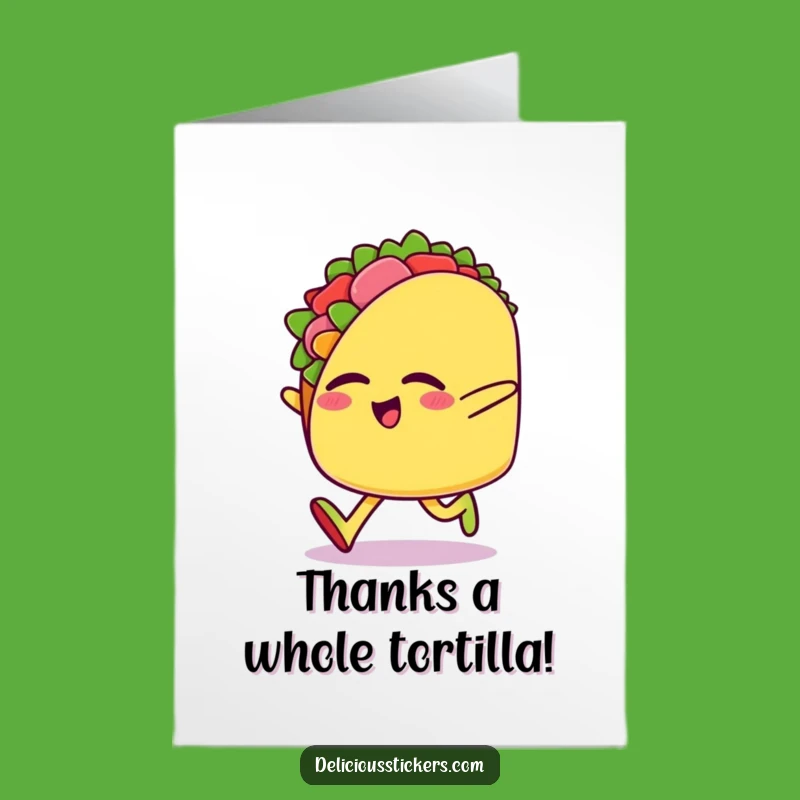Free Printable Thank You Card: Taco Skip Funny Downloadable Gift Greeting