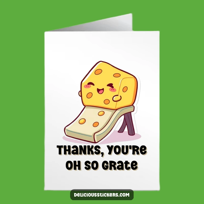 Free Printable Thank You Card: Winking Cheese Slide - Cheesy Downloadable