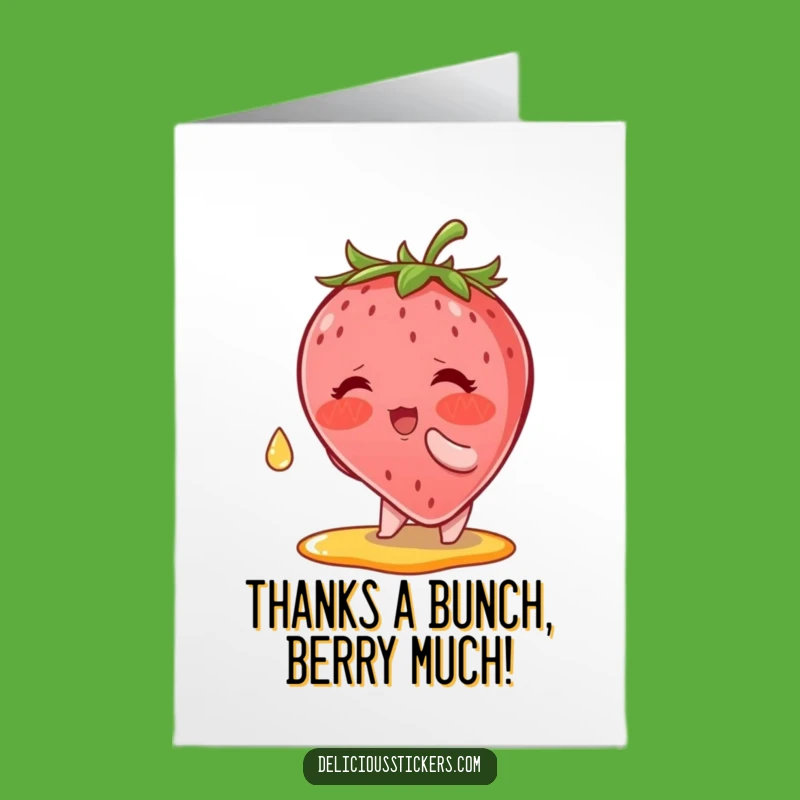 Free Printable Thank You Card: Strawberry's Sweet Thanks, DIY Downloadable Gift