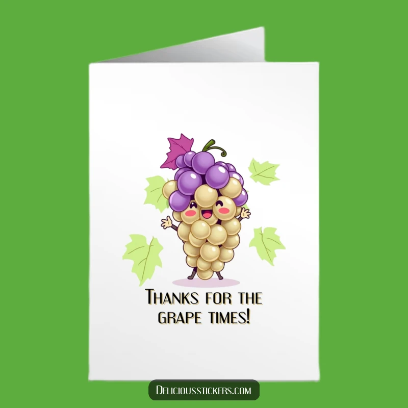 Free Printable Thank You Card: Grapes Dance Out Thanks with a Playful, Happy Groove