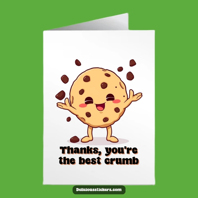 Free Printable Thank You Card: Juggling Cookie Says Thanks! Funny Design Downloadable Gift