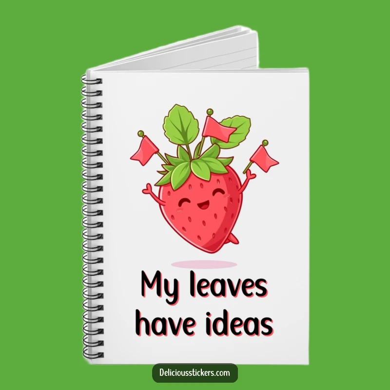 Funny Strawberry Juggling Leaves Notebook - Hilarious Fruit Journal for Notes and Giggles!