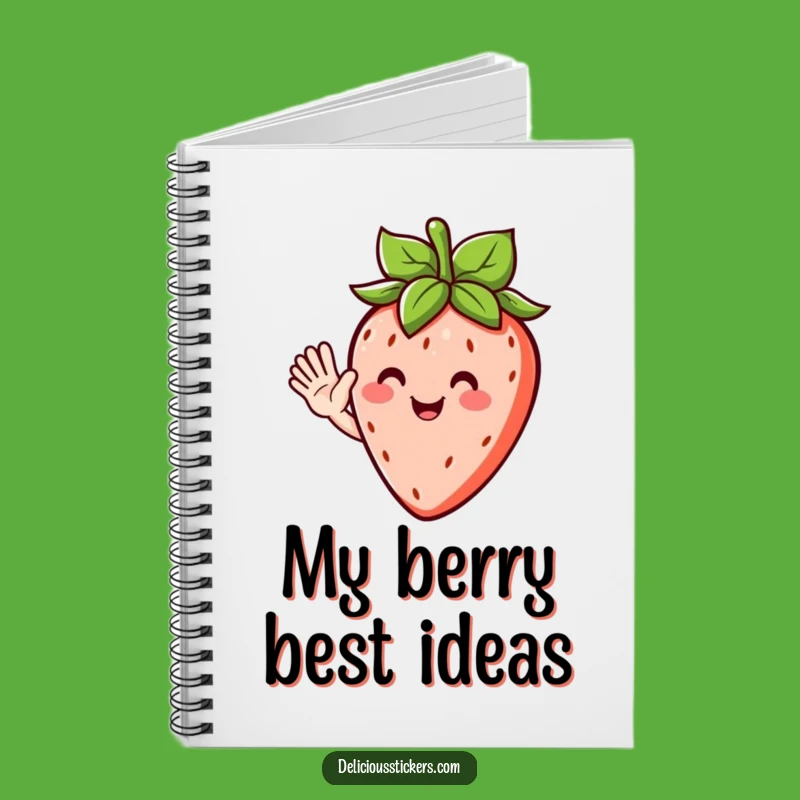 Funny Strawberry Wave Notebook - Jot Down Notes with This Happy Fruit