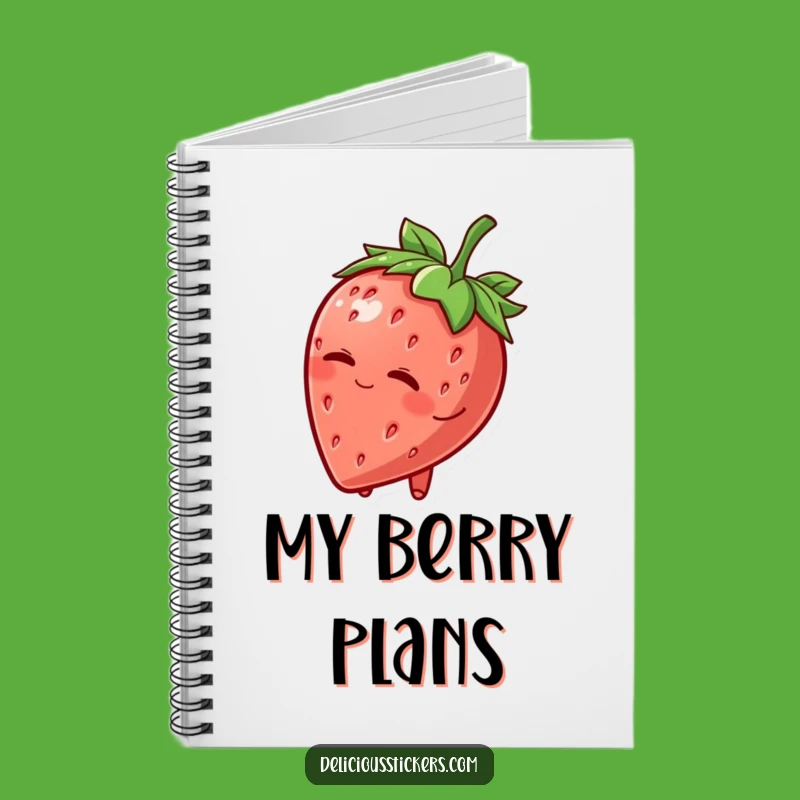 Funny Strawberry Hat Wink Notebook: Charming Fruit Character, Humorous Journal