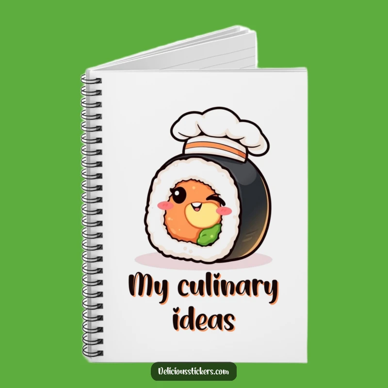 Funny Sushi Chef Hat Wink Notebook: Jot Down Ideas with Culinary Wit